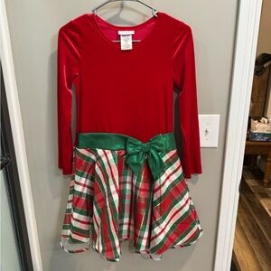 Bonnie Jean Red and Green Plaid Kids Dress